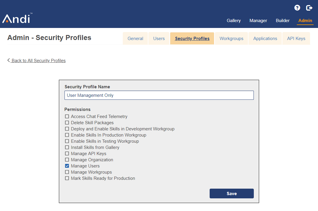 the assignment level security profile option is enabled